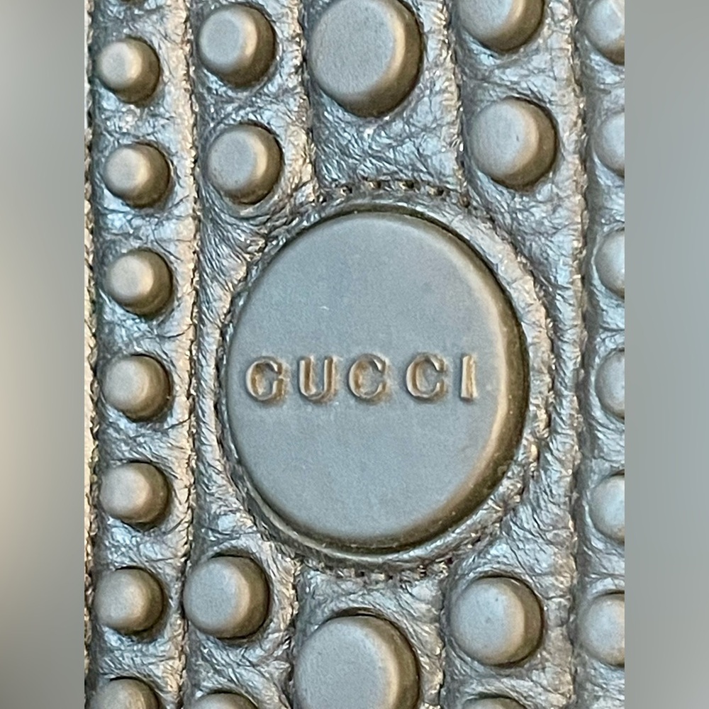 Gucci Leather Drivers, web& horsebit accents, black, silver, M8/W10, EUC - Picture 10 of 15